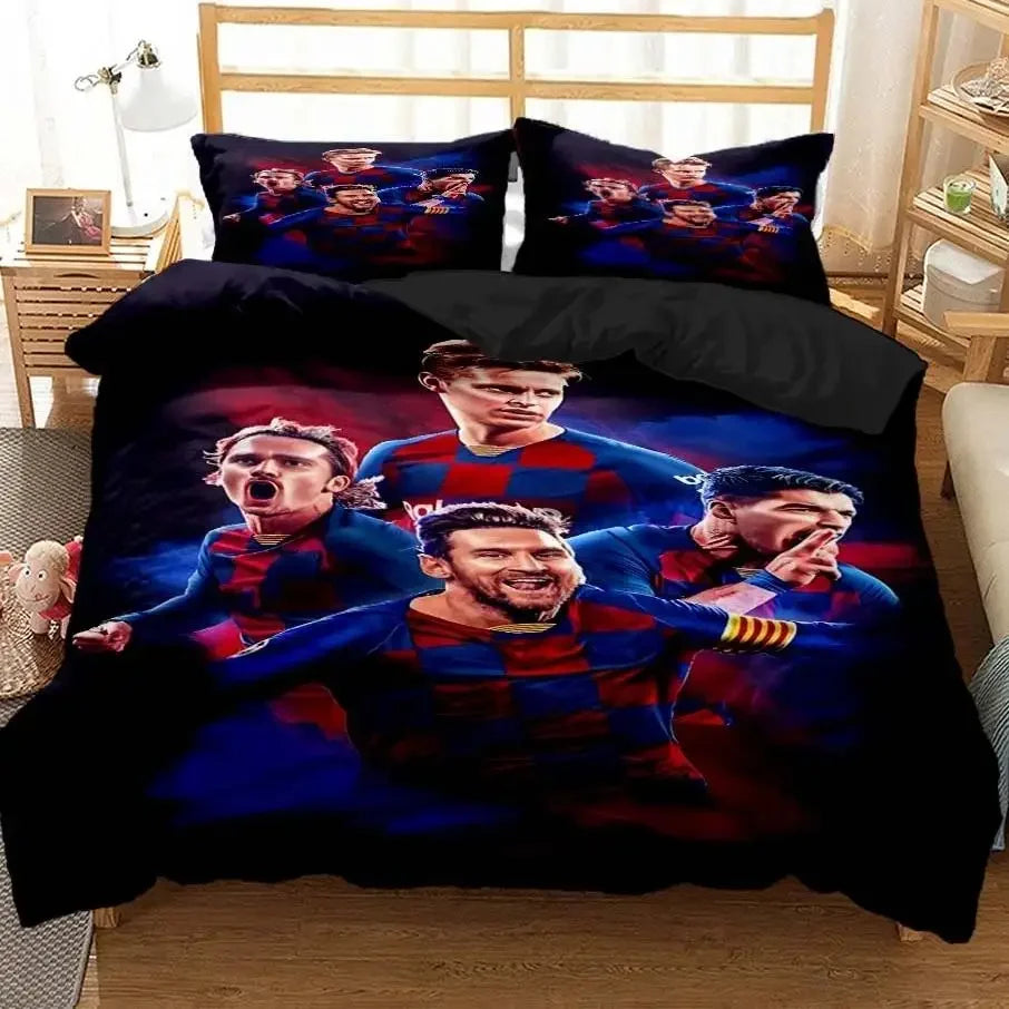 Messi Football Superstar Bedding set 3D Printed fc barcelona duvet cover Bedding Set Soft King Full Size Bedding Set For Boy