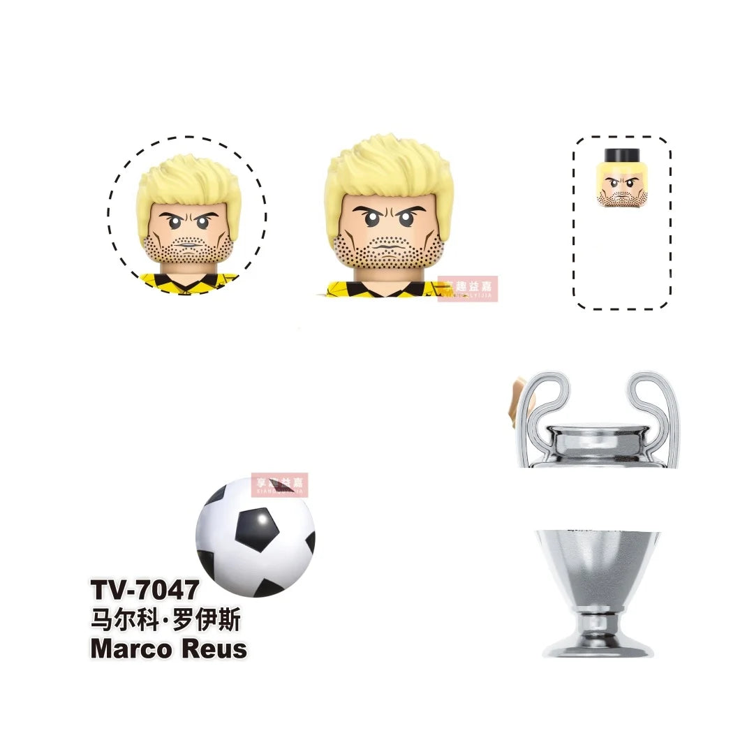 NEW World Famous Football Players Figurine Messi Ronaldo Neymar Lewandowski Mini Action Building Block Model Toy Kids Gifts MOC