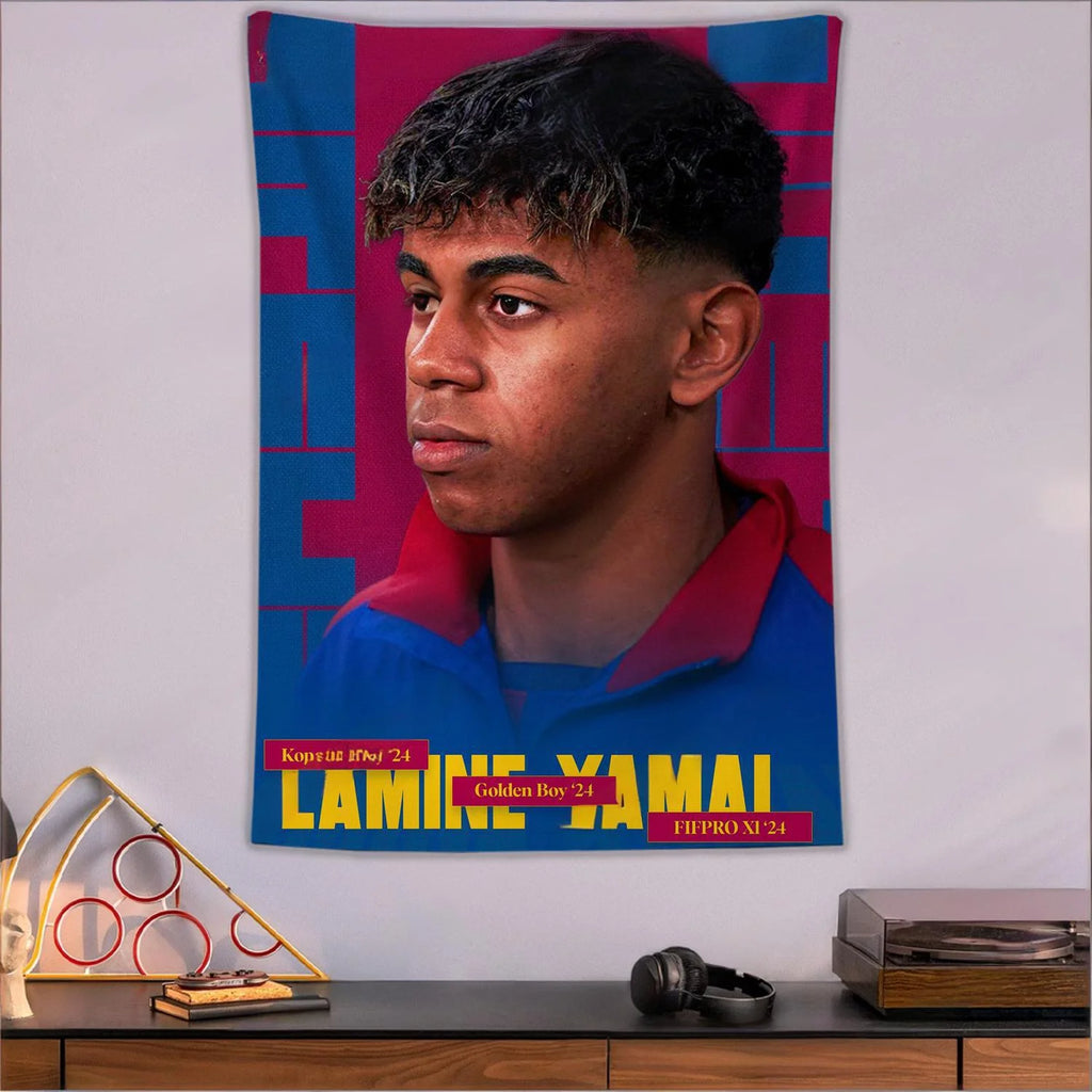 Yamal Tapestry Spanish Men S Football Poster Bedroom Decorative Aesthetic Tapestry Barcelona Flag Wallpaper for Friends
