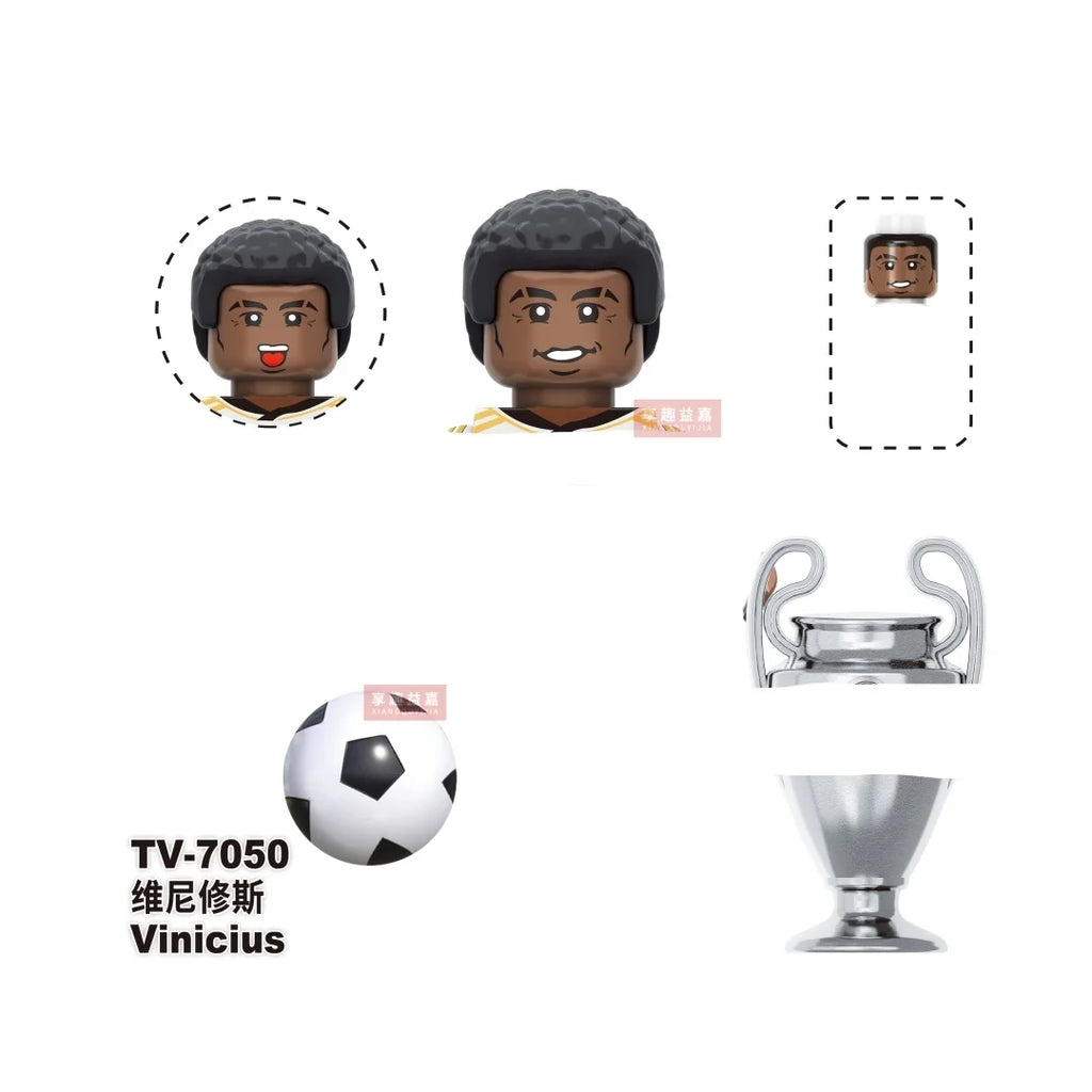 NEW World Famous Football Players Figurine Messi Ronaldo Neymar Lewandowski Mini Action Building Block Model Toy Kids Gifts MOC