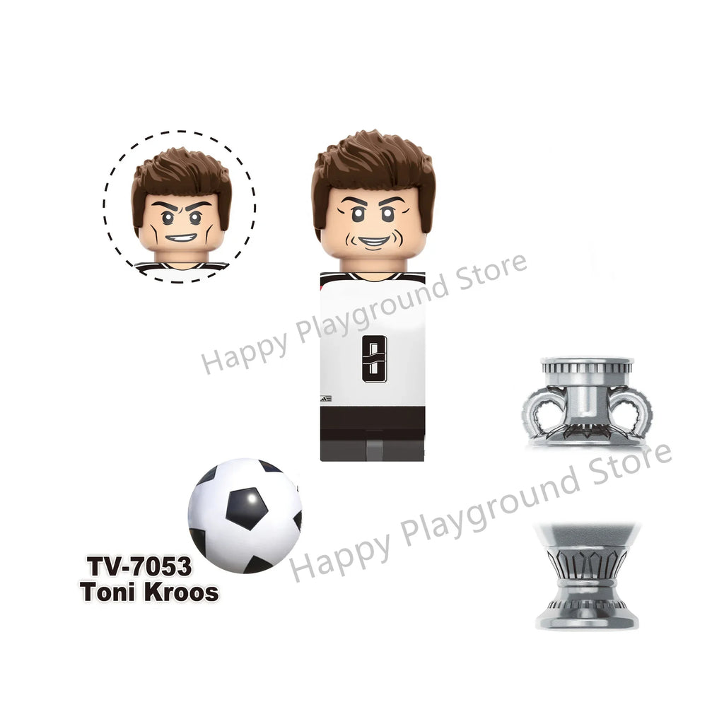 Football Stars Figure Sport Player Bailey Messi Ronaldo Building Blocks Bricks Mini Action Figures Toys For Kids Christmas Gifts