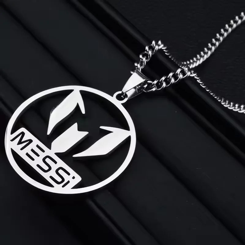 Lionel Messi Stainless Steel Necklace Football Soccer Star Cristiano Ronaldo Leo Messi Pendant Clavicle Charming Jewelry Gifts