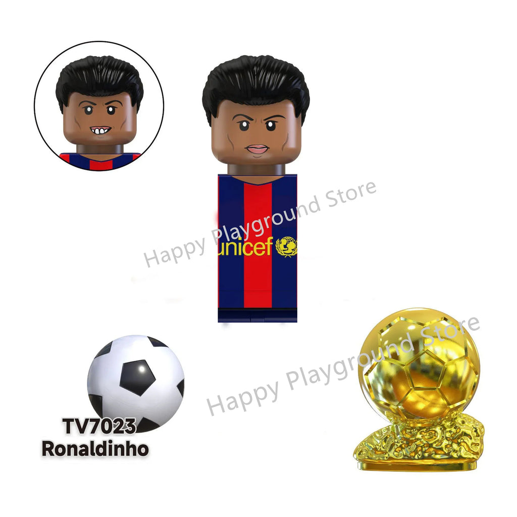 Football Stars Figure Sport Player Bailey Messi Ronaldo Building Blocks Bricks Mini Action Figures Toys For Kids Christmas Gifts