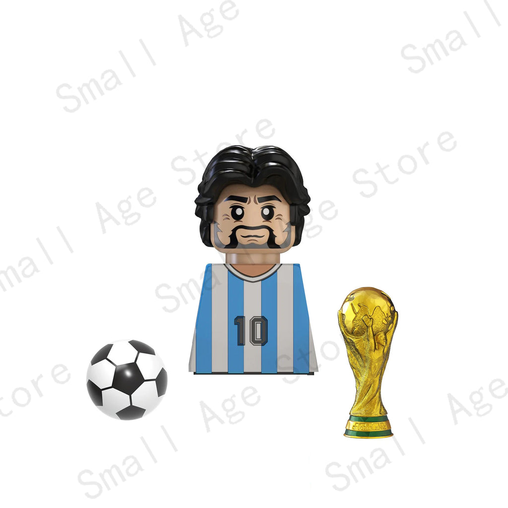 2024 NEW Football Players Keychain Figurine Messi Ronaldo Neymar Mini Action Building Block Model Toy Children's Birthday Gifts