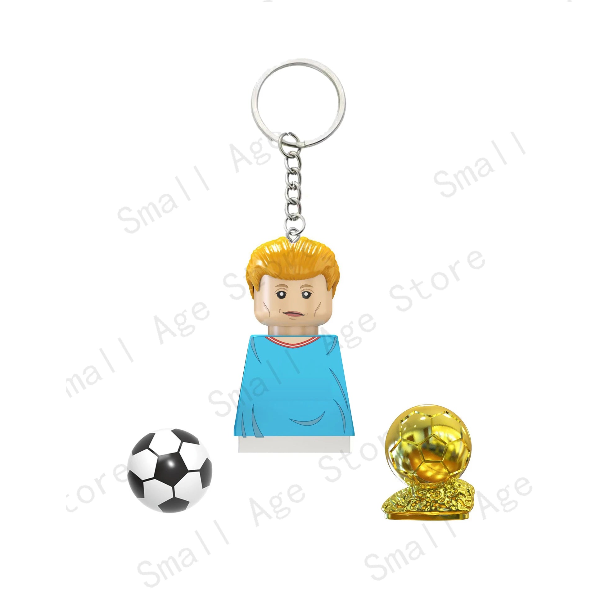 Hot Football Players Keychain Figurine Messi Ronaldo Neymar Lewandowski Mini Action Building Block Model Toy Kids Gifts