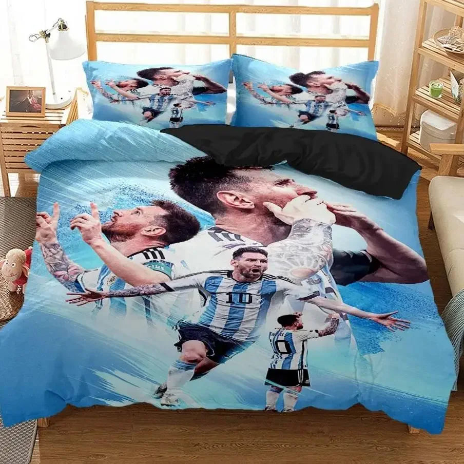 Messi Football Superstar Bedding set 3D Printed fc barcelona duvet cover Bedding Set Soft King Full Size Bedding Set For Boy