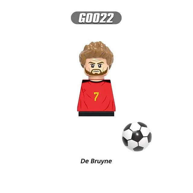 NEW World Famous Football Players Figurine Messi Ronaldo Neymar Lewandowski Mini Action Building Block Model Toy Kids Gifts