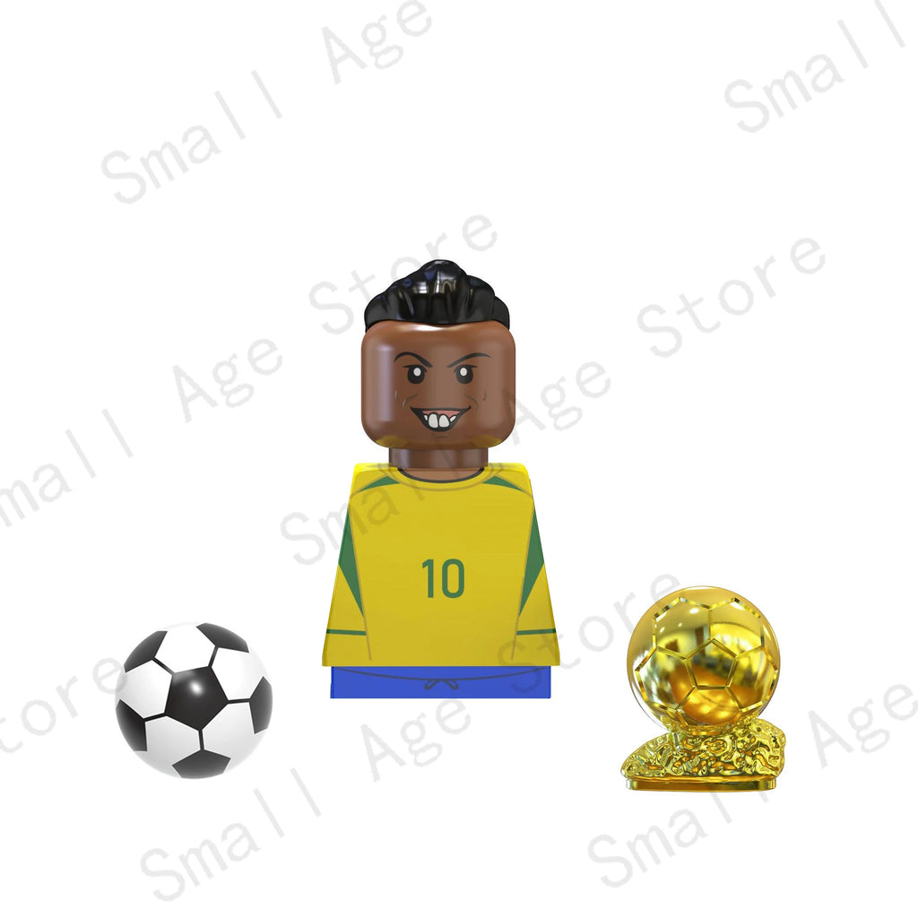 2024 NEW Football Players Keychain Figurine Messi Ronaldo Neymar Mini Action Building Block Model Toy Children's Birthday Gifts