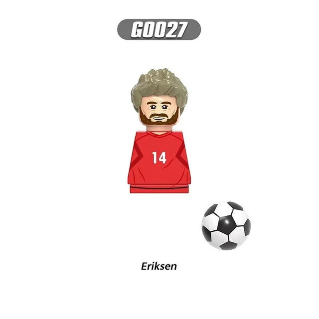 NEW World Famous Football Players Figurine Messi Ronaldo Neymar Lewandowski Mini Action Building Block Model Toy Kids Gifts