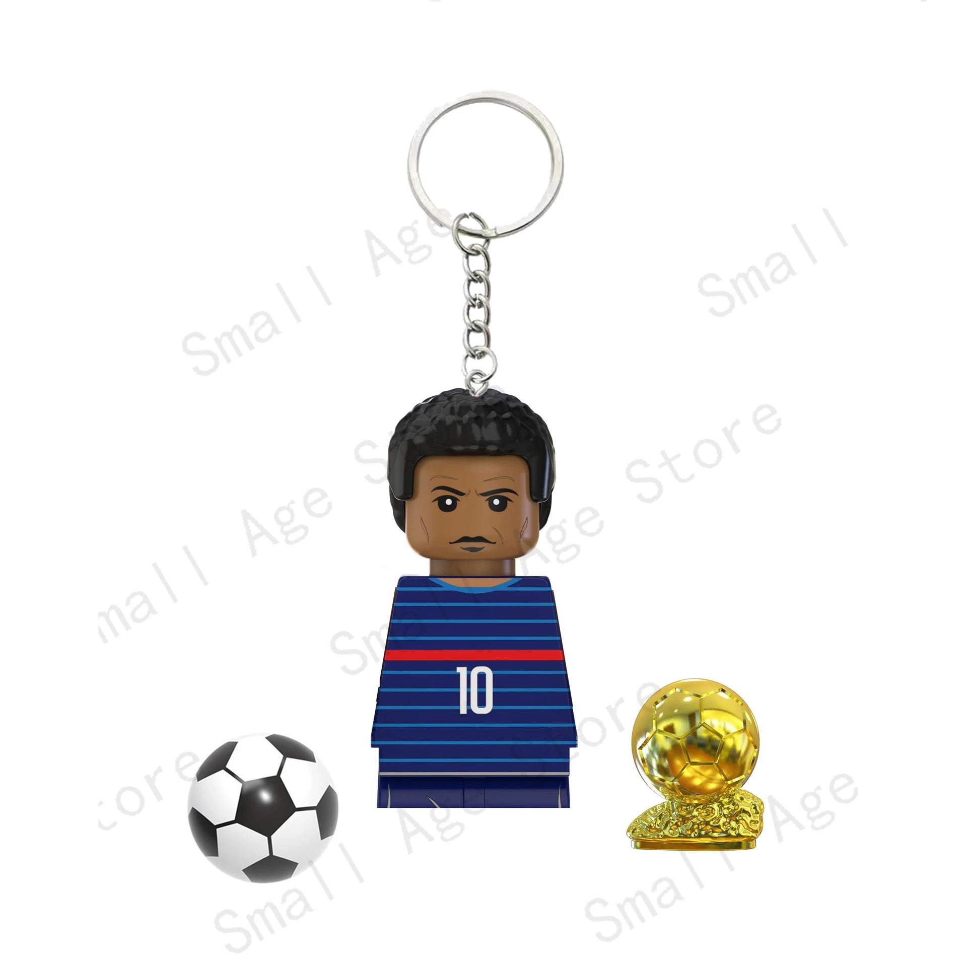 Hot Football Players Keychain Figurine Messi Ronaldo Neymar Lewandowski Mini Action Building Block Model Toy Kids Gifts