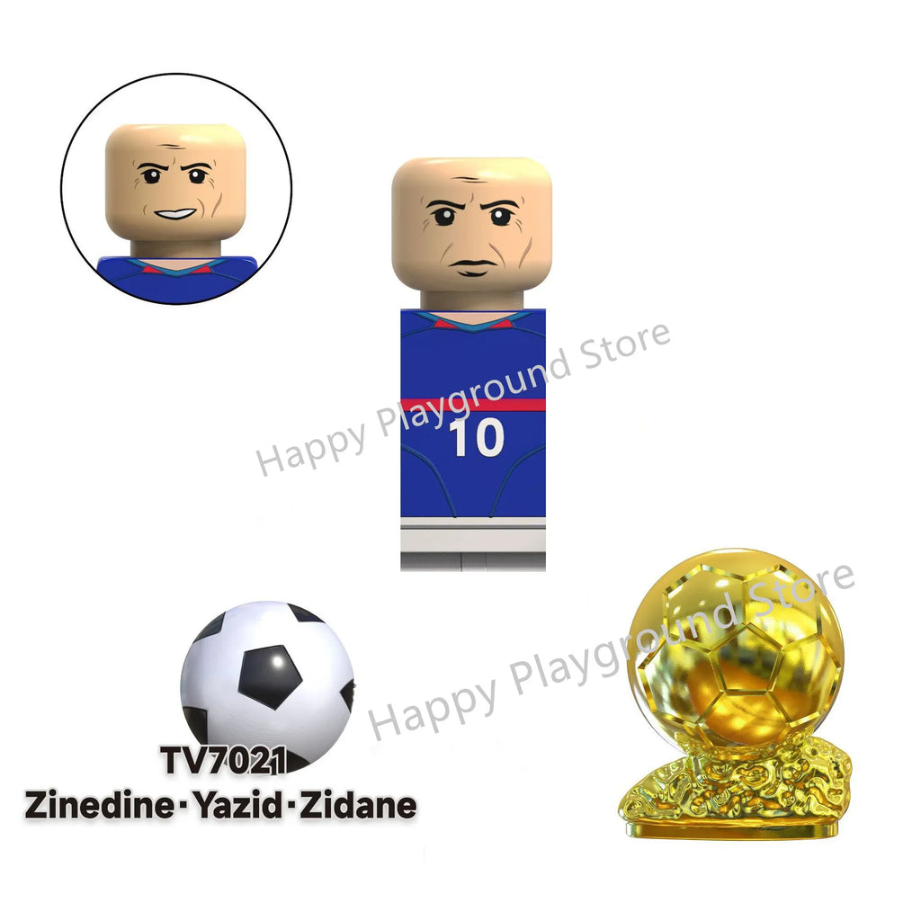 Football Stars Figure Sport Player Bailey Messi Ronaldo Building Blocks Bricks Mini Action Figures Toys For Kids Christmas Gifts