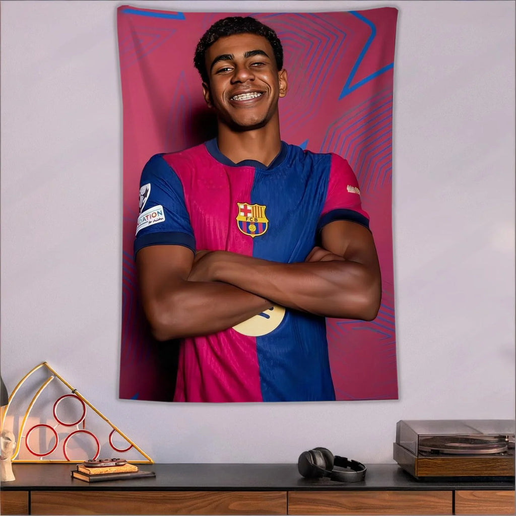 Yamal Tapestry Spanish Men S Football Poster Bedroom Decorative Aesthetic Tapestry Barcelona Flag Wallpaper for Friends