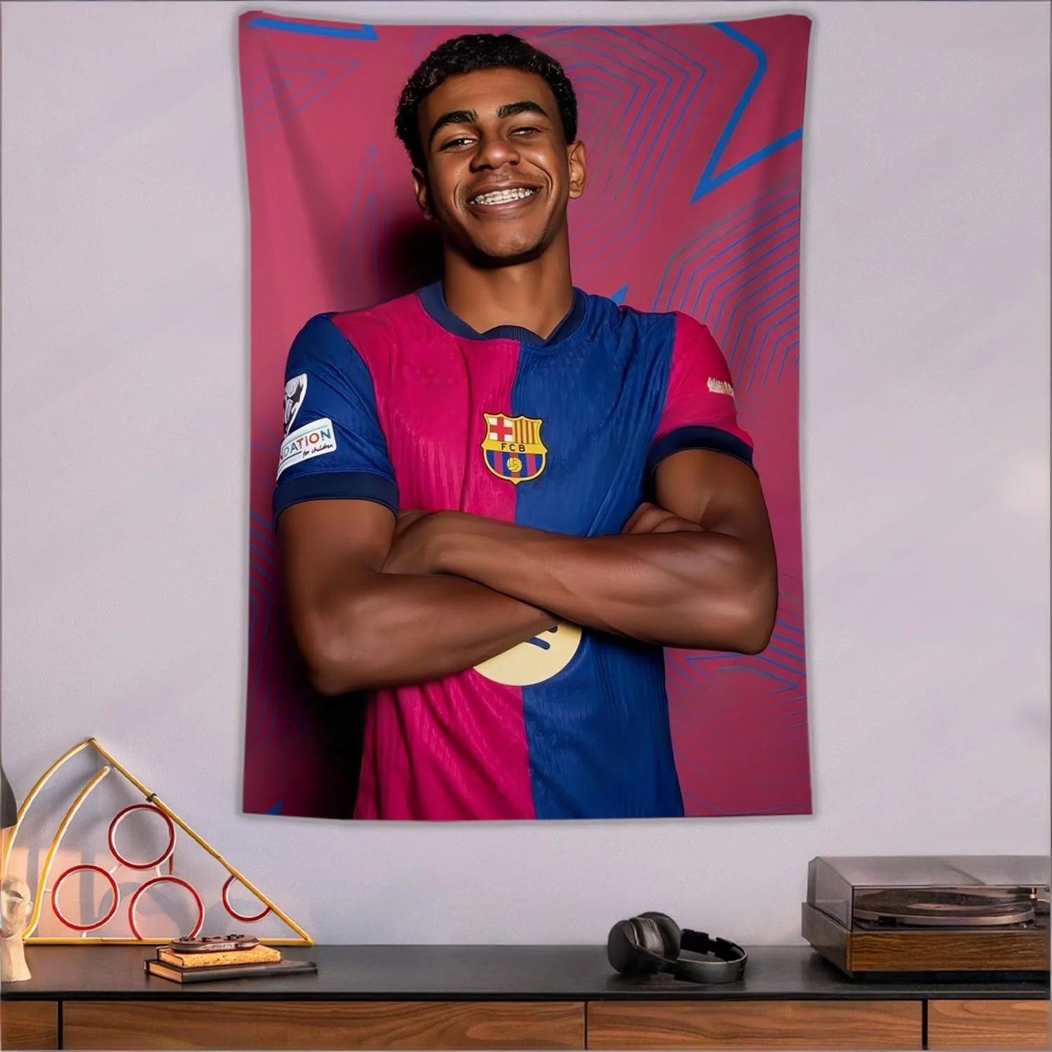 Yamal Tapestry Spanish Men S Football Poster Bedroom Decorative Aesthetic Tapestry Barcelona Flag Wallpaper for Friends