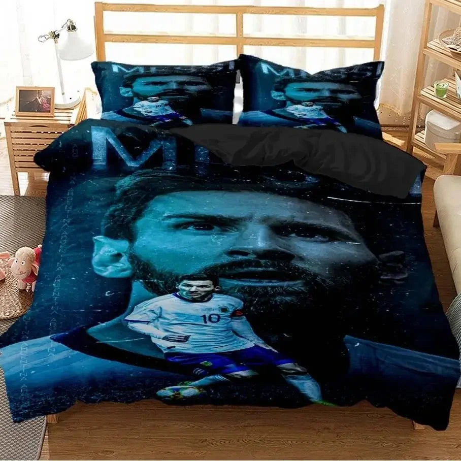 Messi Football Superstar Bedding set 3D Printed fc barcelona duvet cover Bedding Set Soft King Full Size Bedding Set For Boy