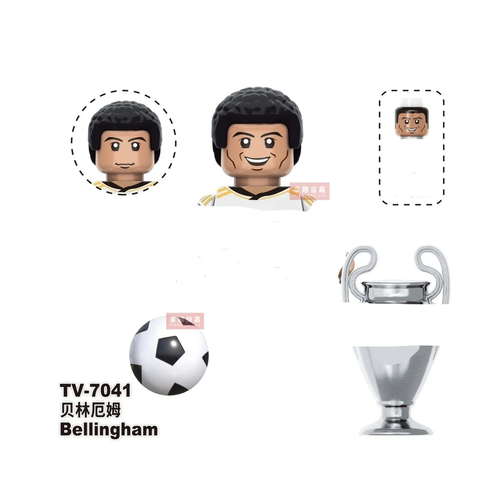 NEW World Famous Football Players Figurine Messi Ronaldo Neymar Lewandowski Mini Action Building Block Model Toy Kids Gifts MOC