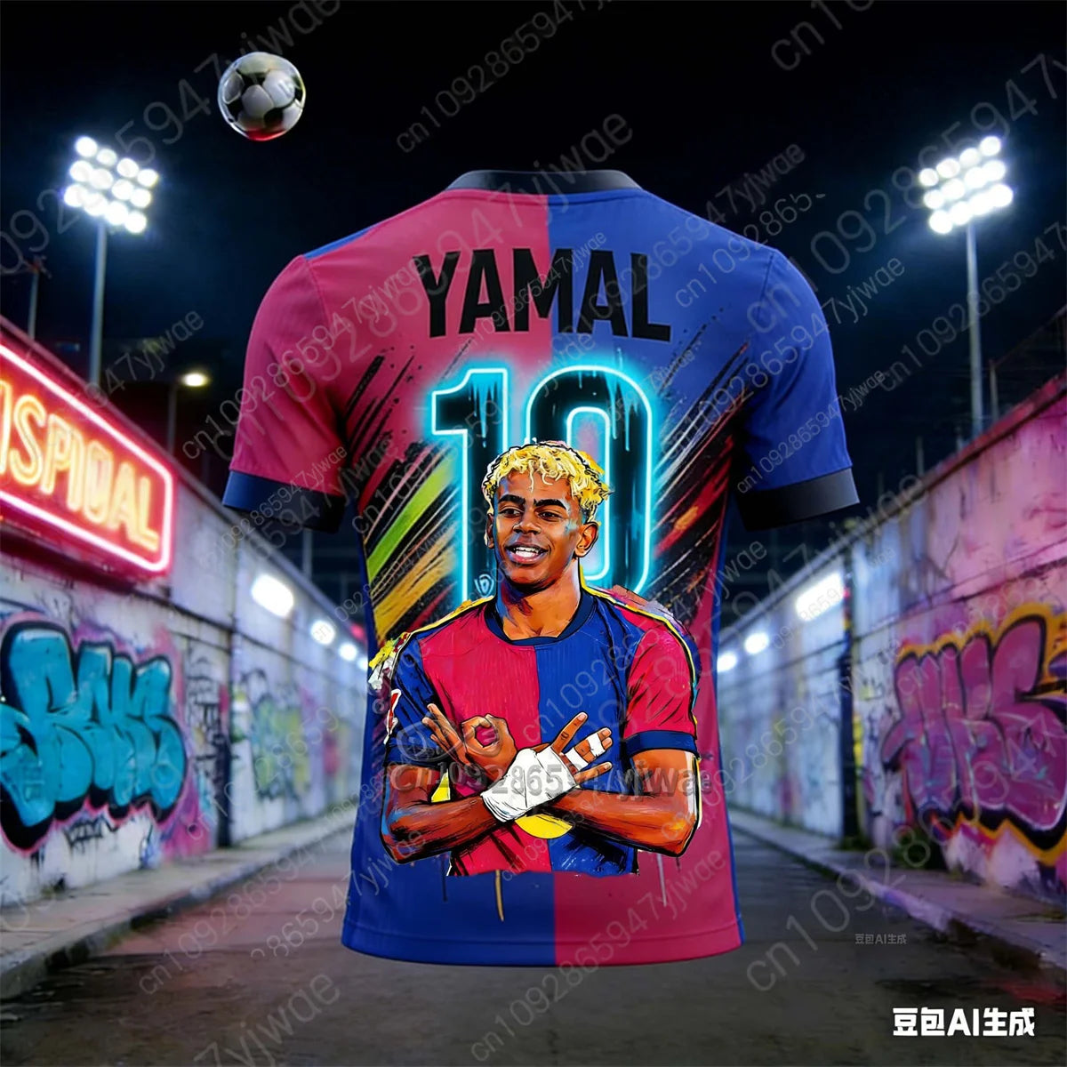 Spanish Football Star Yamal 3d Printed Football Jersey Breathable Quick Drying Training Tee Summer Children'S Adult T-Shirt