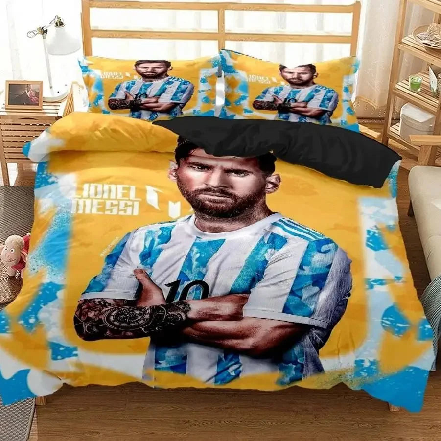 Messi Football Superstar Bedding set 3D Printed fc barcelona duvet cover Bedding Set Soft King Full Size Bedding Set For Boy