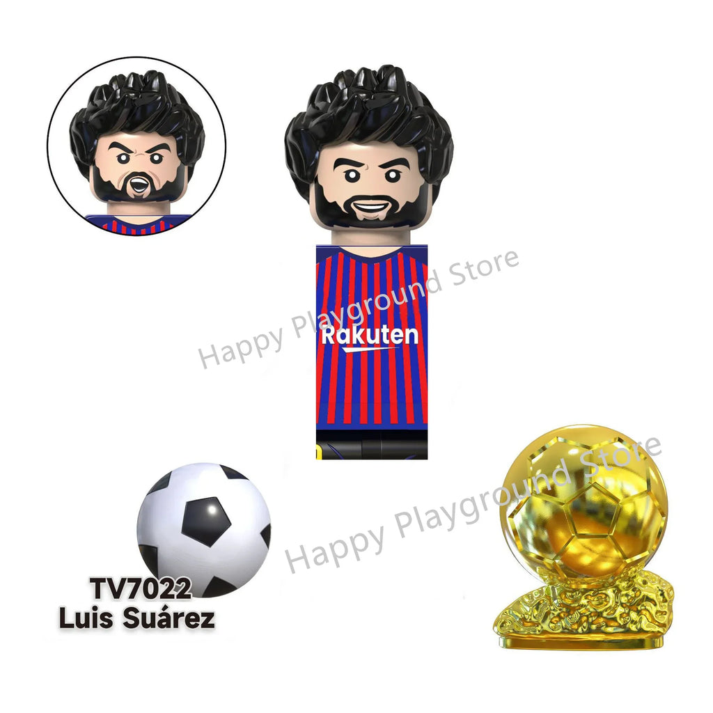 Football Stars Figure Sport Player Bailey Messi Ronaldo Building Blocks Bricks Mini Action Figures Toys For Kids Christmas Gifts