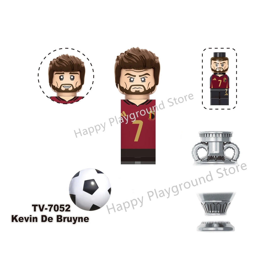 Football Stars Figure Sport Player Bailey Messi Ronaldo Building Blocks Bricks Mini Action Figures Toys For Kids Christmas Gifts