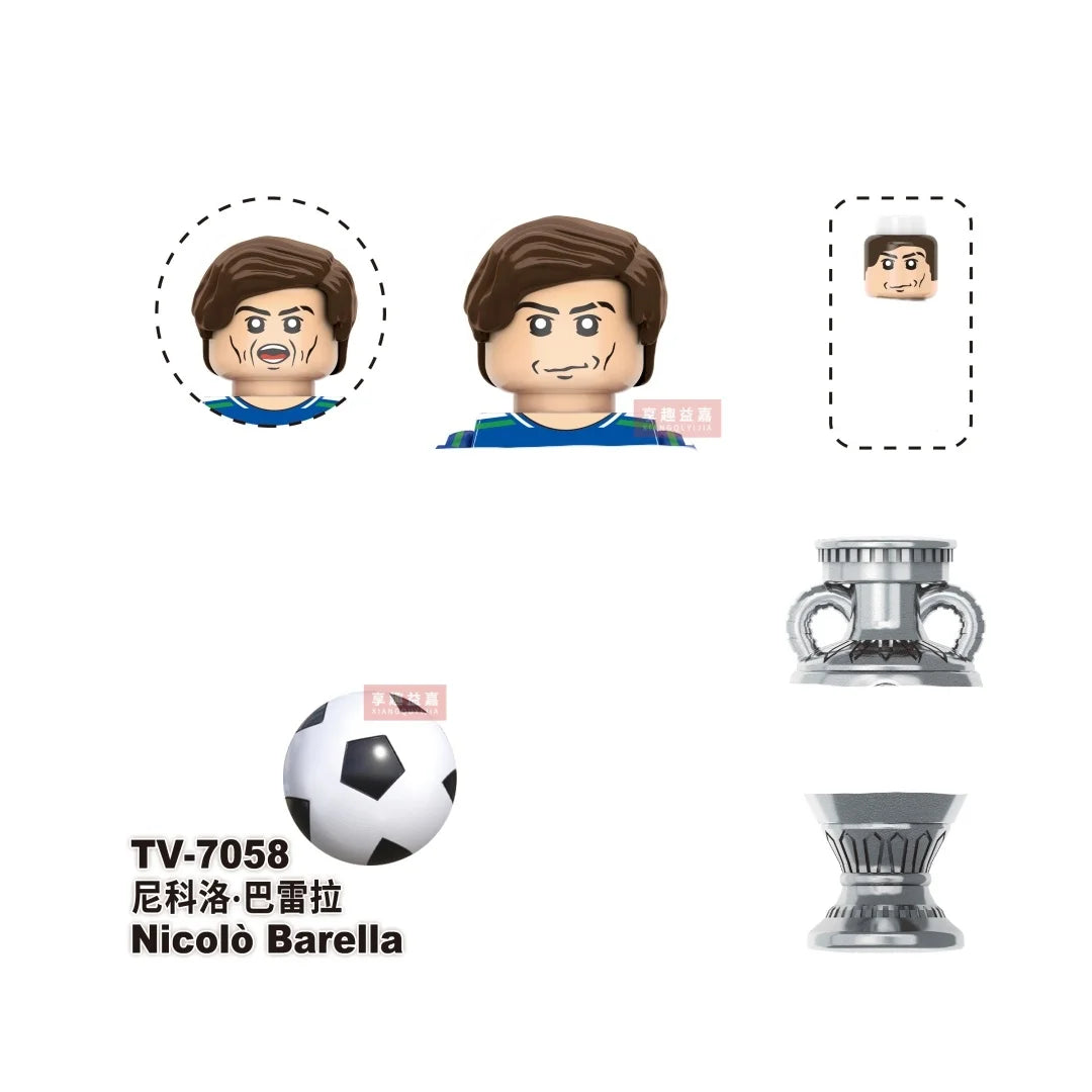 NEW World Famous Football Players Figurine Messi Ronaldo Neymar Lewandowski Mini Action Building Block Model Toy Kids Gifts MOC