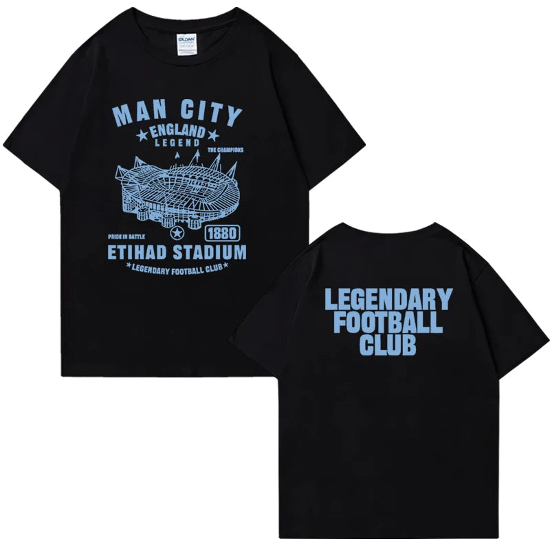 2025 Manchester CITY 100% Cotton Men Women T-shirt Oversized Summer Top Casual short sleeve t-shirts Unisex Crew Neck clothing