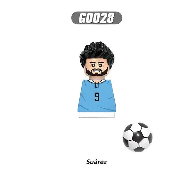 NEW World Famous Football Players Figurine Messi Ronaldo Neymar Lewandowski Mini Action Building Block Model Toy Kids Gifts