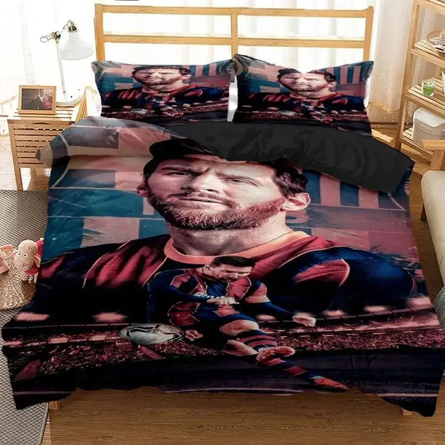 Messi Football Superstar Bedding set 3D Printed fc barcelona duvet cover Bedding Set Soft King Full Size Bedding Set For Boy