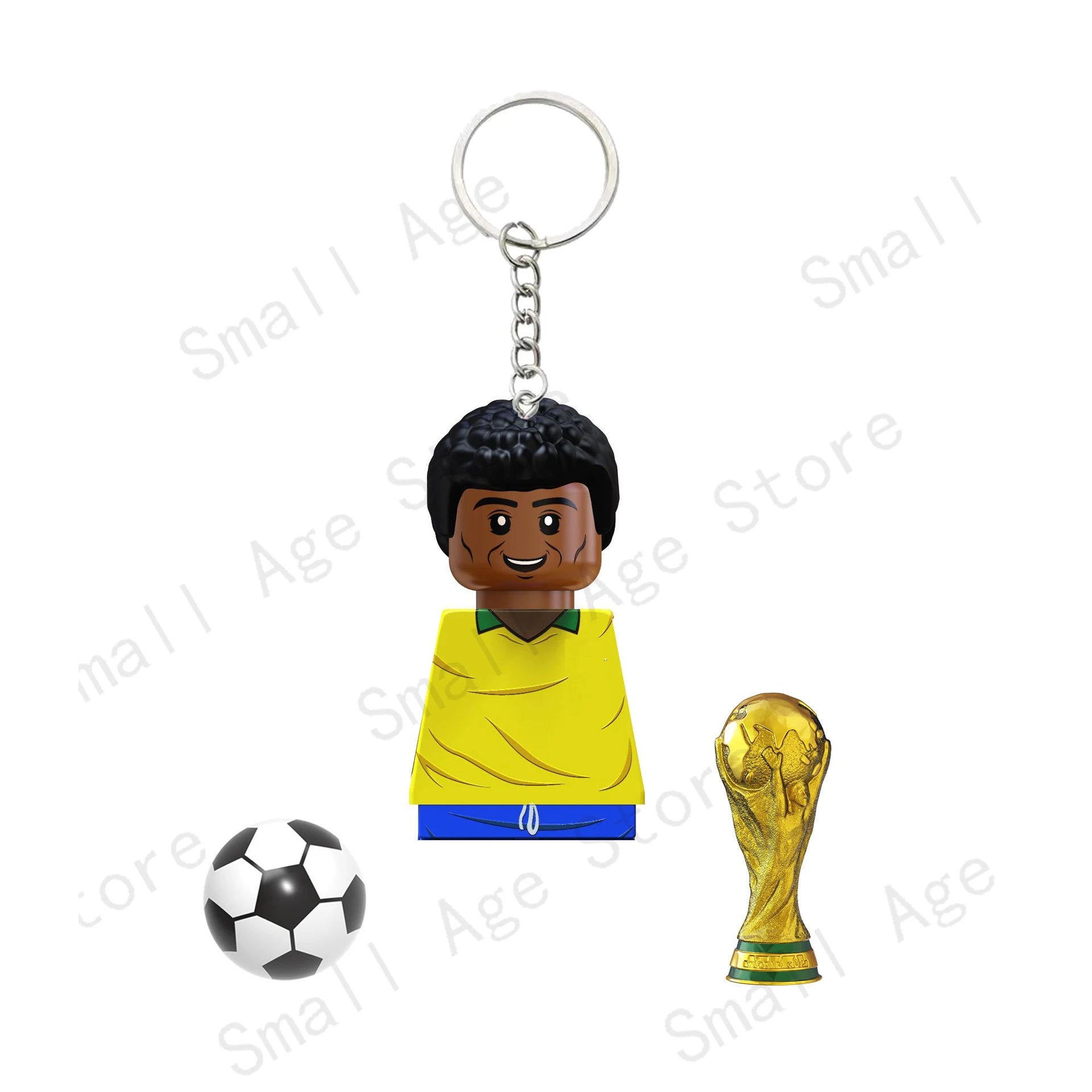 Hot Football Players Keychain Figurine Messi Ronaldo Neymar Lewandowski Mini Action Building Block Model Toy Kids Gifts