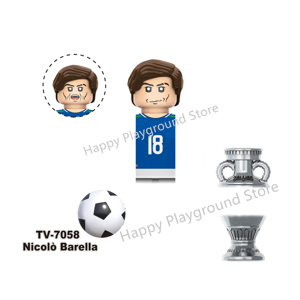 Football Stars Figure Sport Player Bailey Messi Ronaldo Building Blocks Bricks Mini Action Figures Toys For Kids Christmas Gifts