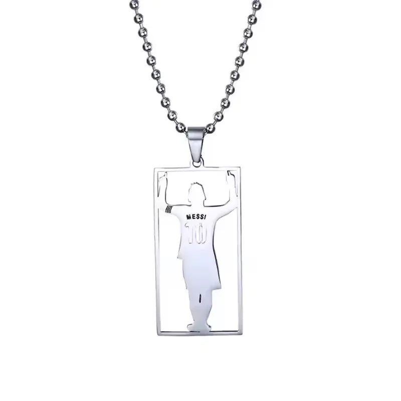 Lionel Messi Stainless Steel Necklace Football Soccer Star Cristiano Ronaldo Leo Messi Pendant Clavicle Charming Jewelry Gifts