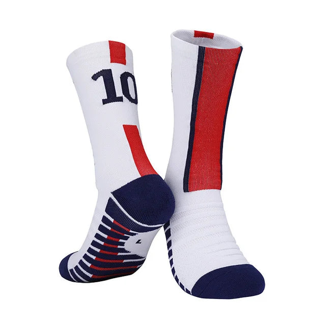Football Kids 10# 2025 Socks New Yellow Blue Number Soccer Men's Sports Short Socks Outdoor Running Fast-drying Breathable Non-S