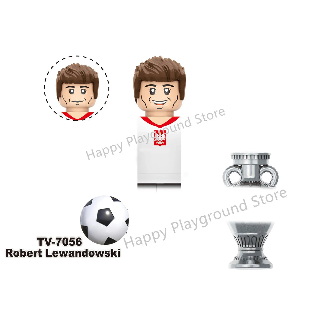 Football Stars Figure Sport Player Bailey Messi Ronaldo Building Blocks Bricks Mini Action Figures Toys For Kids Christmas Gifts