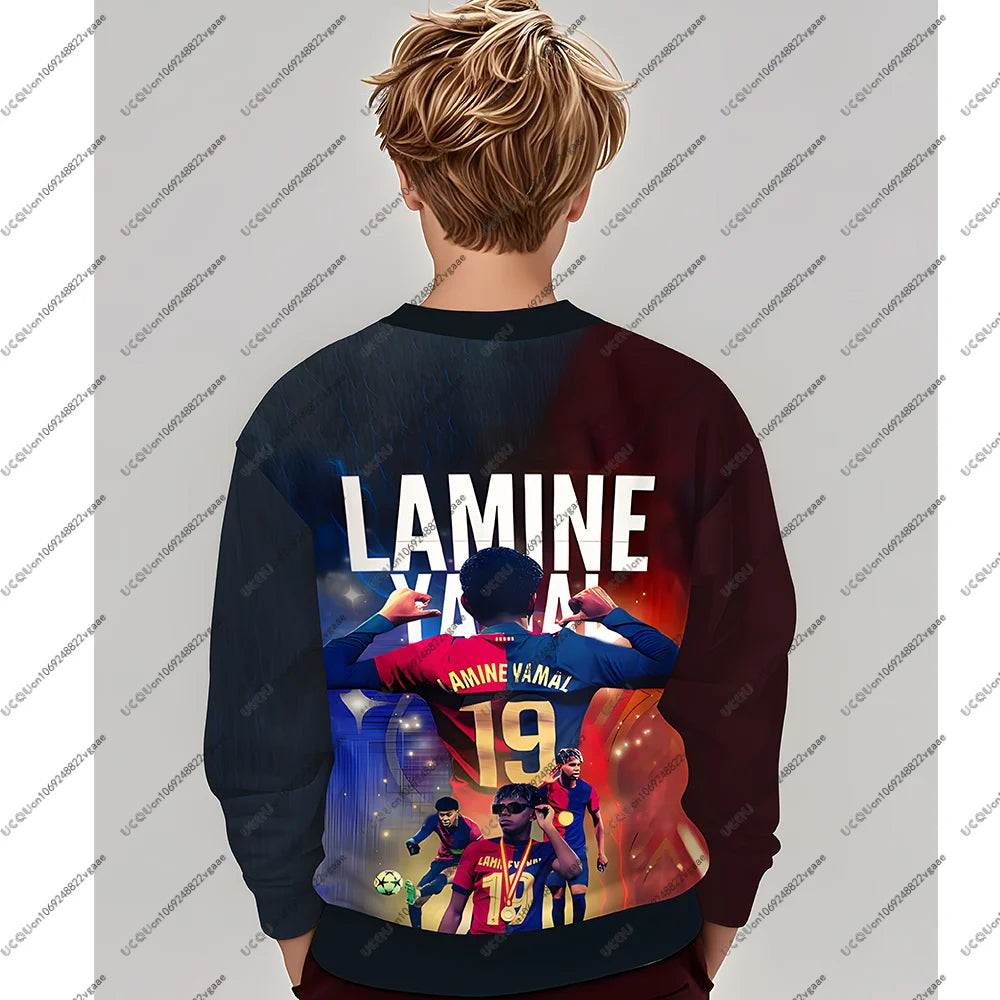 Football Jersey Tee Men Kids Boy Gift Top T Shirt Sweatshirt Hoodie Casual Spain 19 Boys Lamine Yamal Soccer Autumn Sportswear