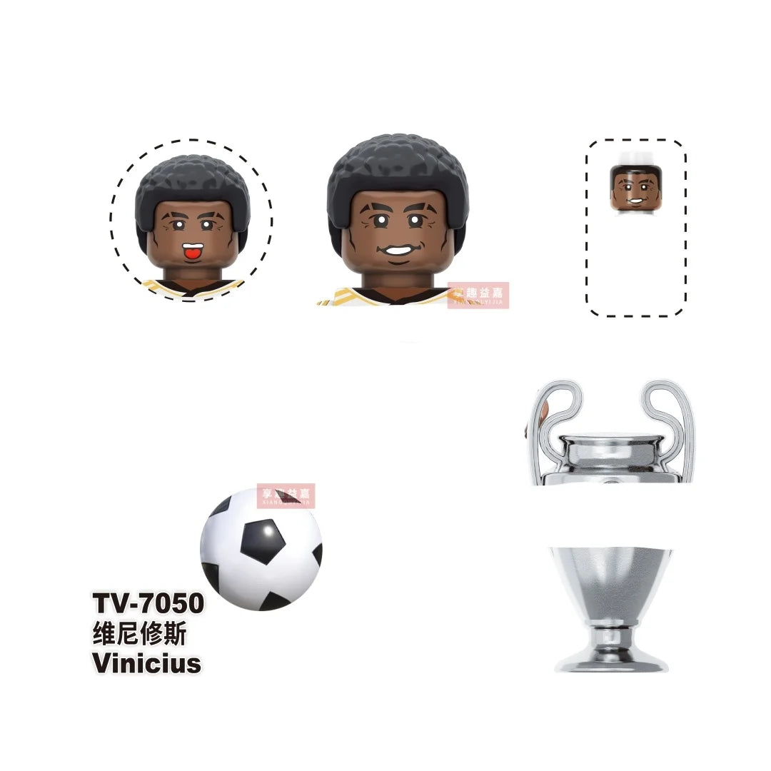 NEW World Famous Football Players Figurine Messi Ronaldo Neymar Lewandowski Mini Action Building Block Model Toy Kids Gifts MOC
