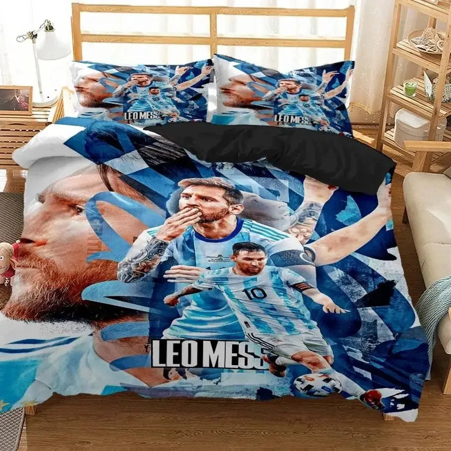 Messi Football Superstar Bedding set 3D Printed fc barcelona duvet cover Bedding Set Soft King Full Size Bedding Set For Boy