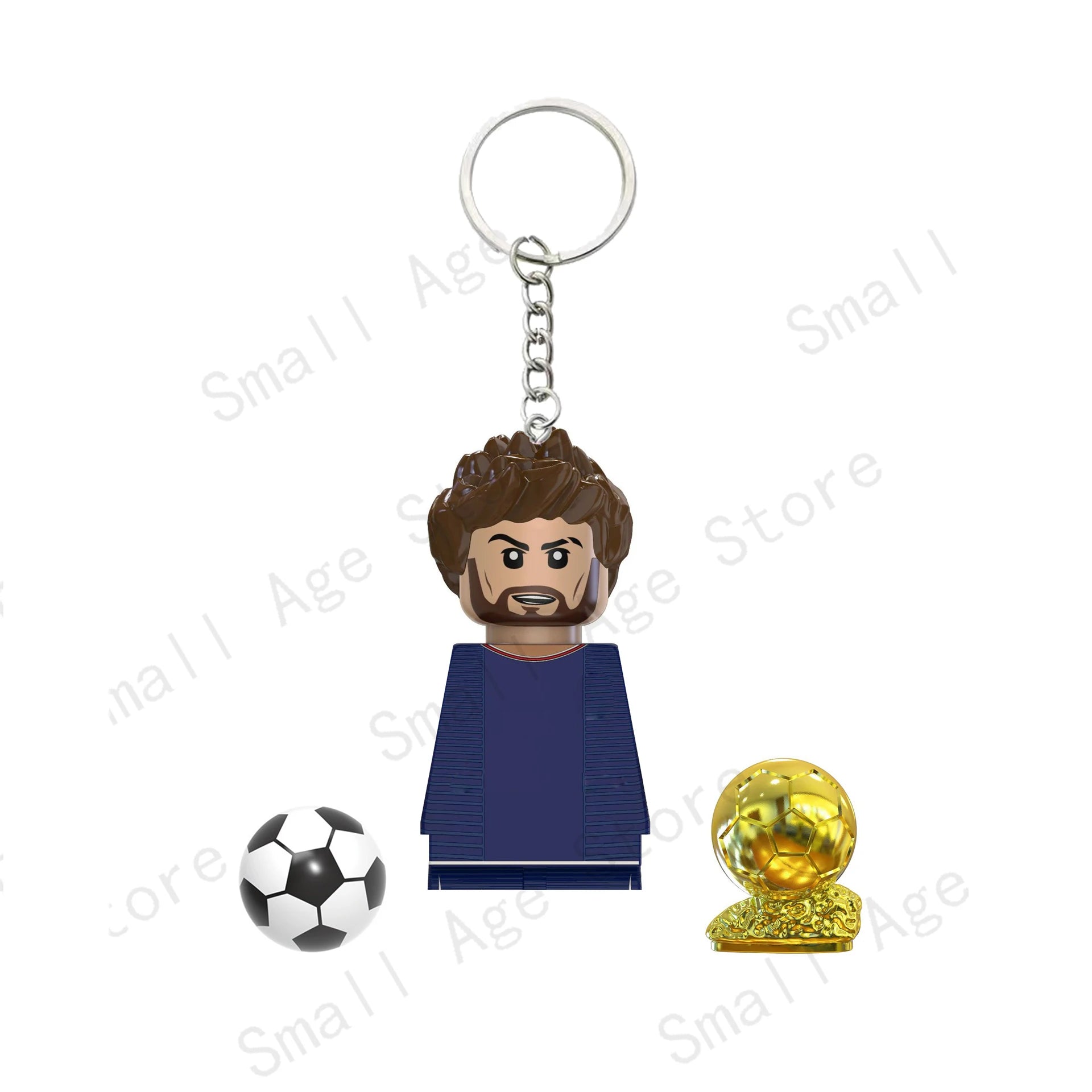 Hot Football Players Keychain Figurine Messi Ronaldo Neymar Lewandowski Mini Action Building Block Model Toy Kids Gifts