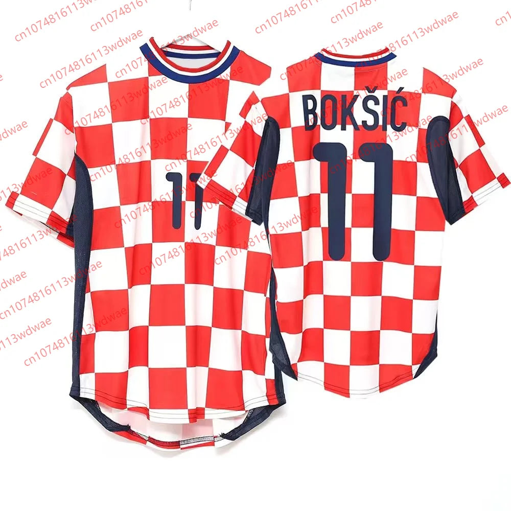 Retro Football Jersey #11 Boksic Breathable Short Sleeve Soccer Shirt for 2000/02 BOKŠIČ #11 CROATIA VINTAGE HOME FOOTBALL SHIRT