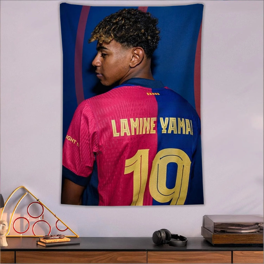Yamal Tapestry Spanish Men S Football Poster Bedroom Decorative Aesthetic Tapestry Barcelona Flag Wallpaper for Friends