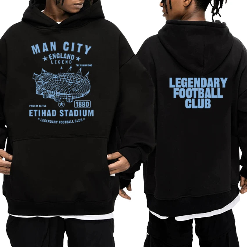 New In Manchester city Graphic Double Sided Printed Autumn Winter Hoodie Long sleeve Men Women Fleece Sweatshirt Unisex Pullover