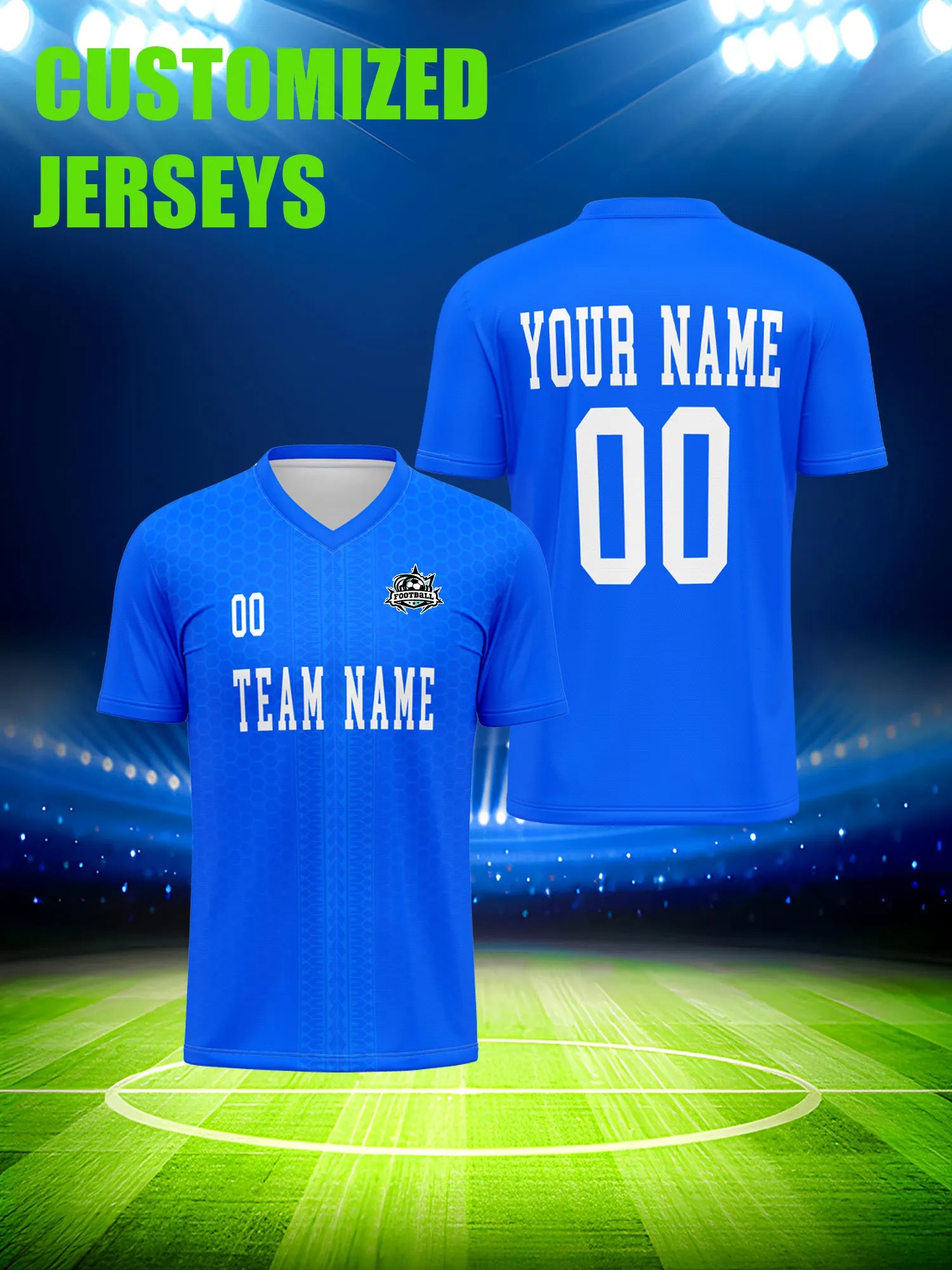 Custom Soccer Jersey With Custom Image, Number And Name, street fashion casual football fan apparel