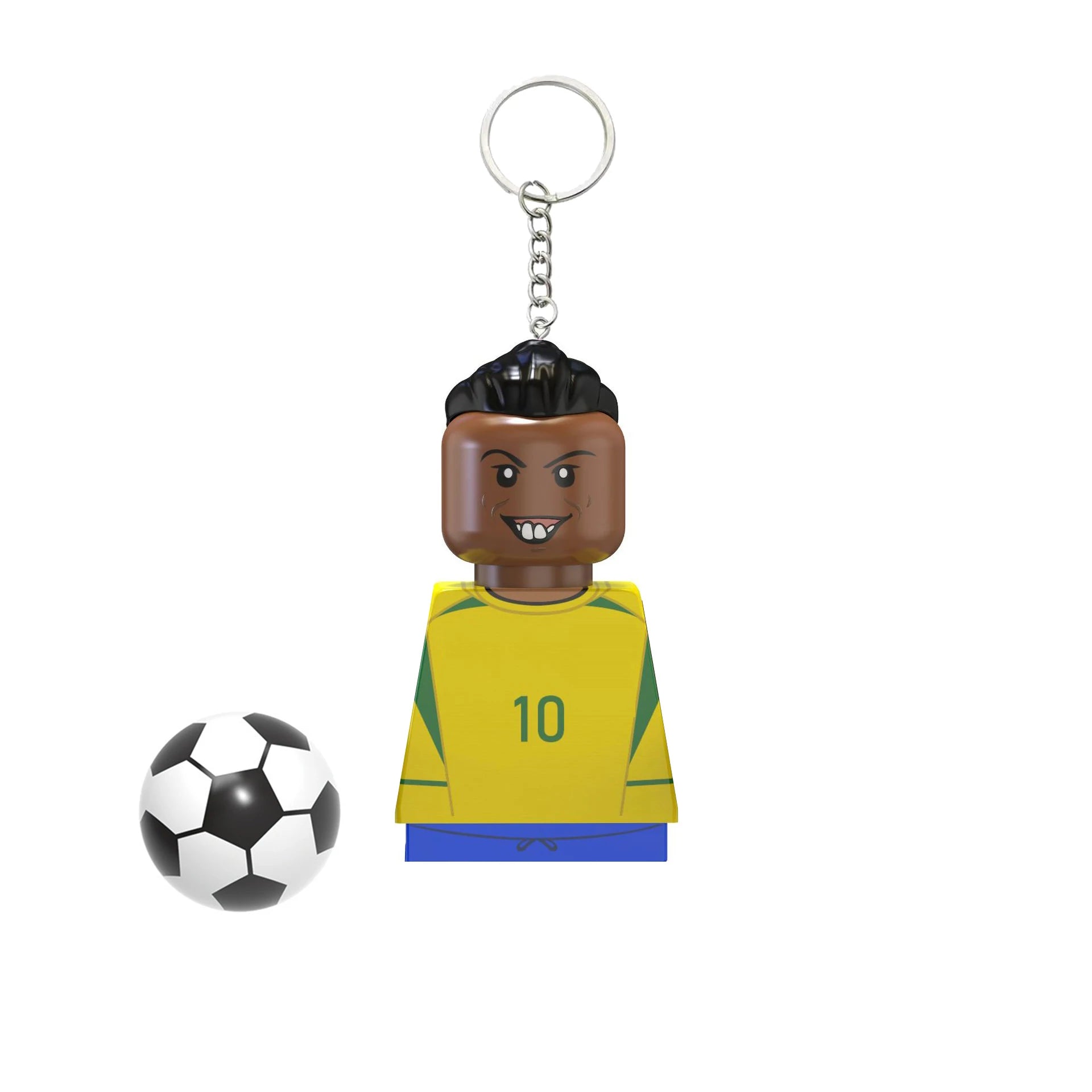 2024 NEW Football Players Keychain Figurine Messi Ronaldo Neymar Mini Action Building Block Model Toy Children's Birthday Gifts