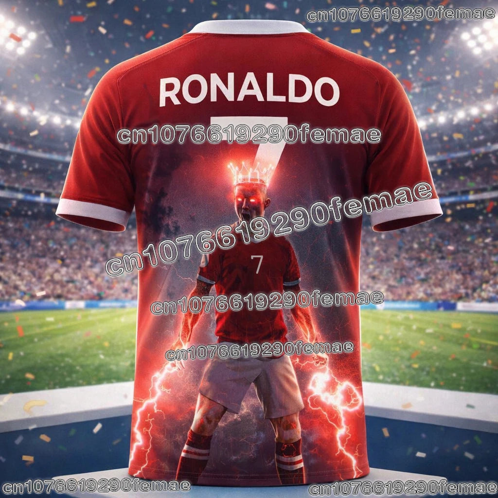 New Arrival Men's Outdoor Fitness T-Shirt With Cristiano Ronaldo 3D Graphic Print Summer Quick Dry Breathable Fan Training Wear