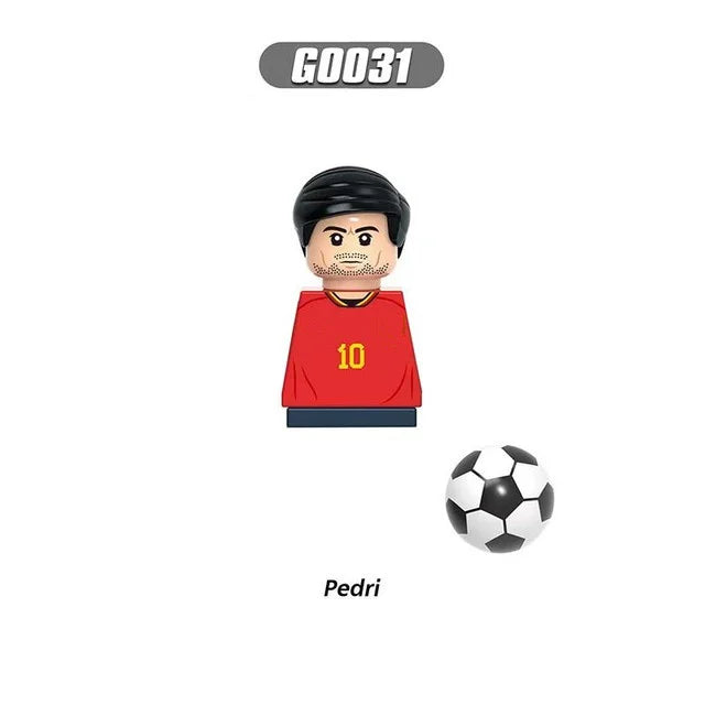 NEW World Famous Football Players Figurine Messi Ronaldo Neymar Lewandowski Mini Action Building Block Model Toy Kids Gifts