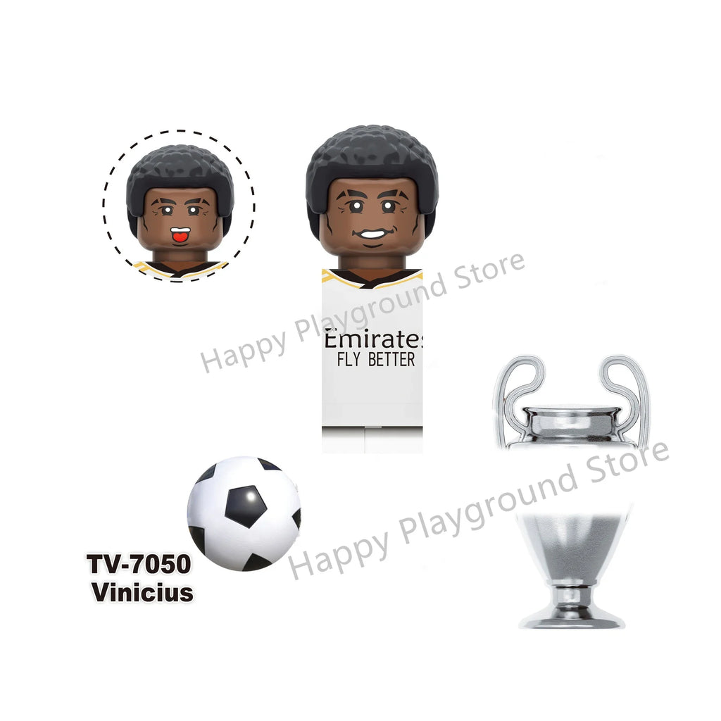 Football Stars Figure Sport Player Bailey Messi Ronaldo Building Blocks Bricks Mini Action Figures Toys For Kids Christmas Gifts