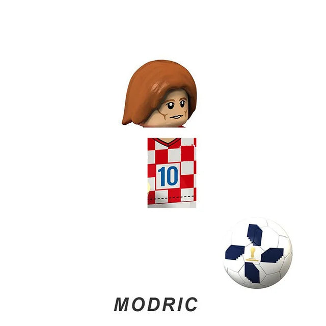 NEW World Famous Football Players Figurine Messi Ronaldo Neymar Lewandowski Mini Action Building Block Model Toy Kids Gifts