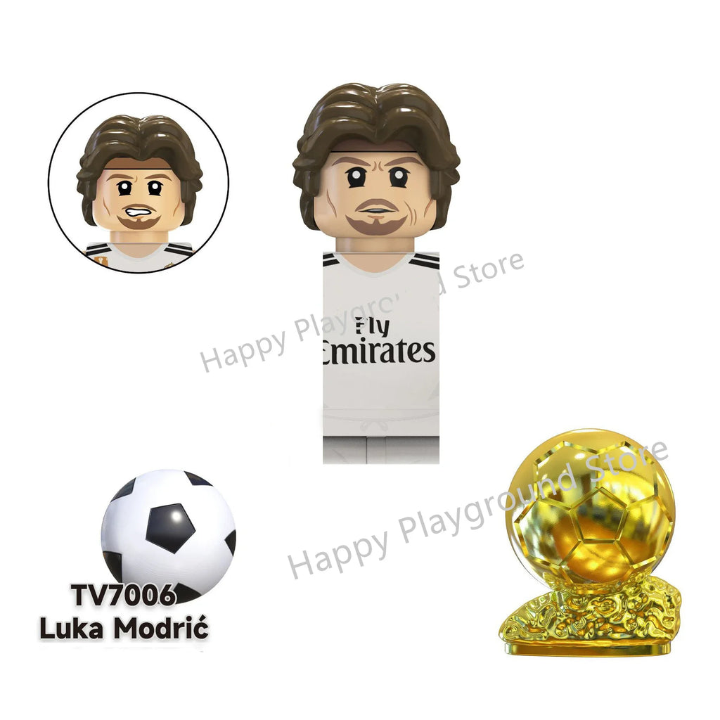 Football Stars Figure Sport Player Bailey Messi Ronaldo Building Blocks Bricks Mini Action Figures Toys For Kids Christmas Gifts