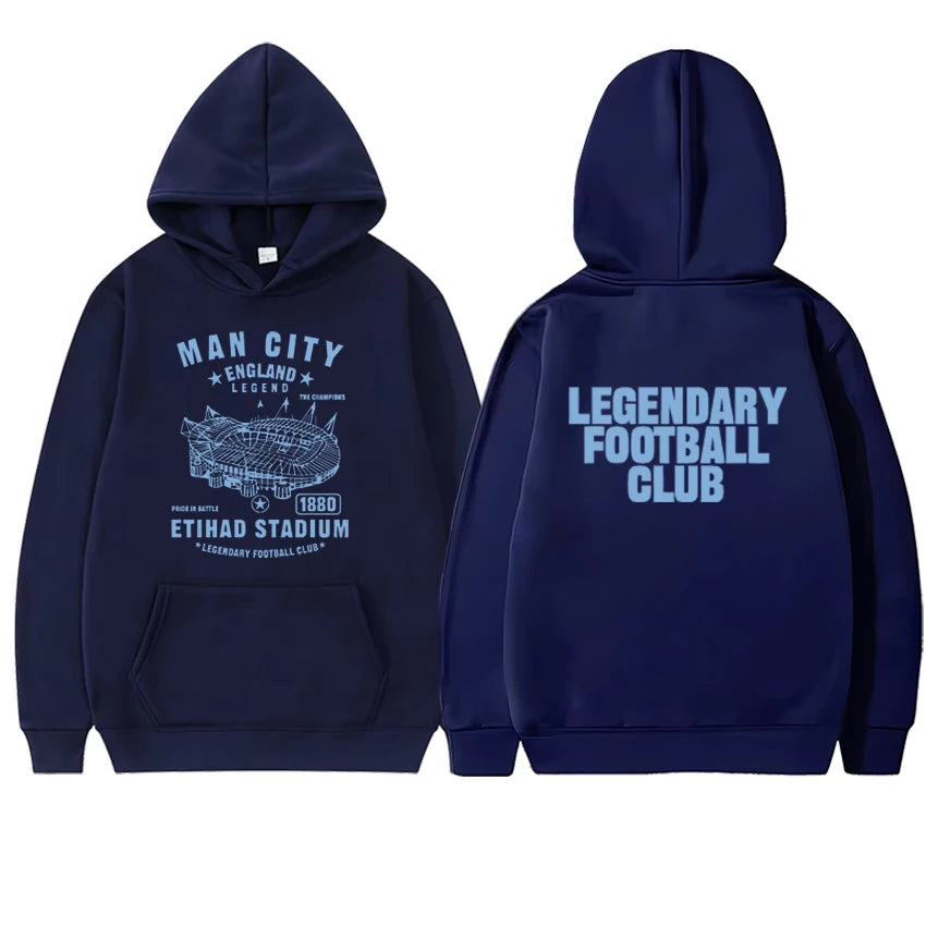 New In Manchester city Graphic Double Sided Printed Autumn Winter Hoodie Long sleeve Men Women Fleece Sweatshirt Unisex Pullover