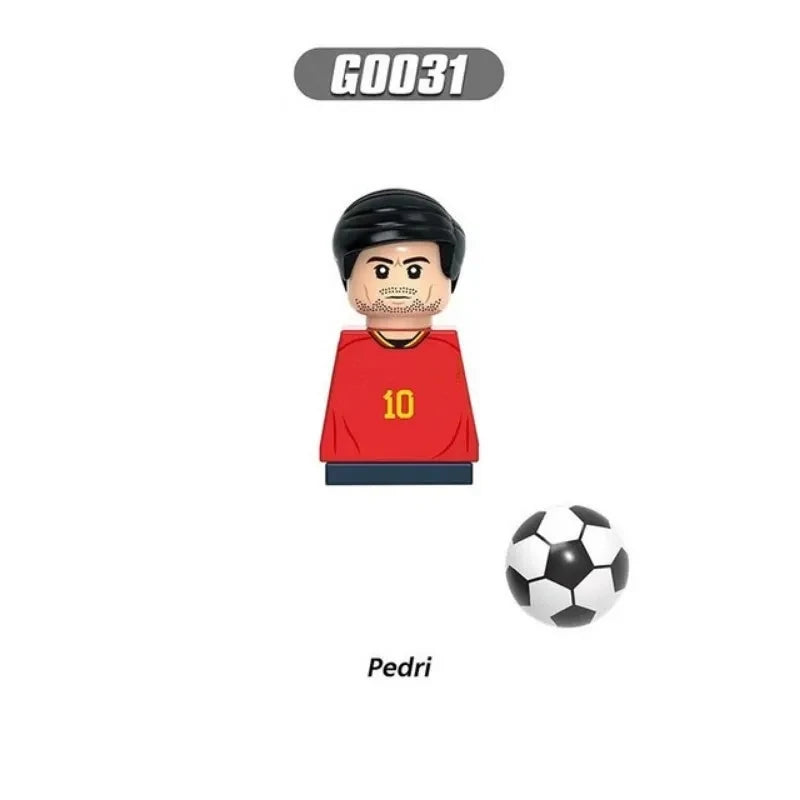 NEW World Famous Football Players Figurine Messi Ronaldo Neymar Lewandowski Mini Action Building Block Model Toy Kids Gifts