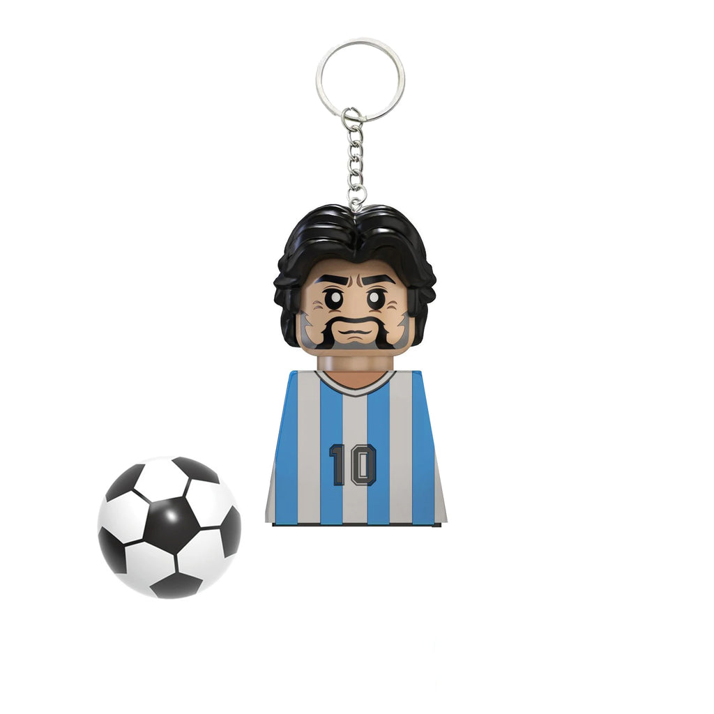2024 NEW Football Players Keychain Figurine Messi Ronaldo Neymar Mini Action Building Block Model Toy Children's Birthday Gifts