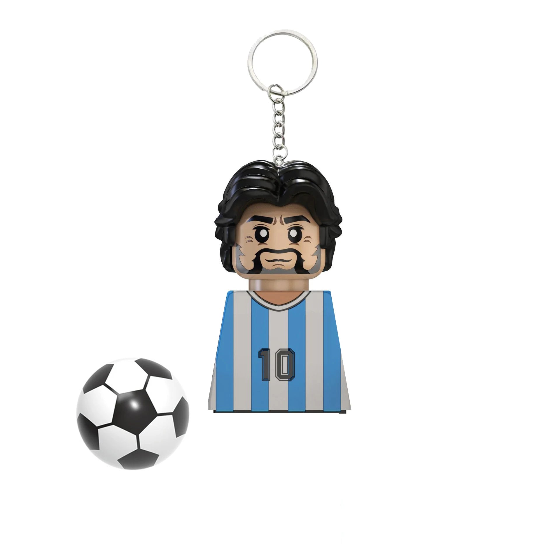 2024 NEW Football Players Keychain Figurine Messi Ronaldo Neymar Mini Action Building Block Model Toy Children's Birthday Gifts